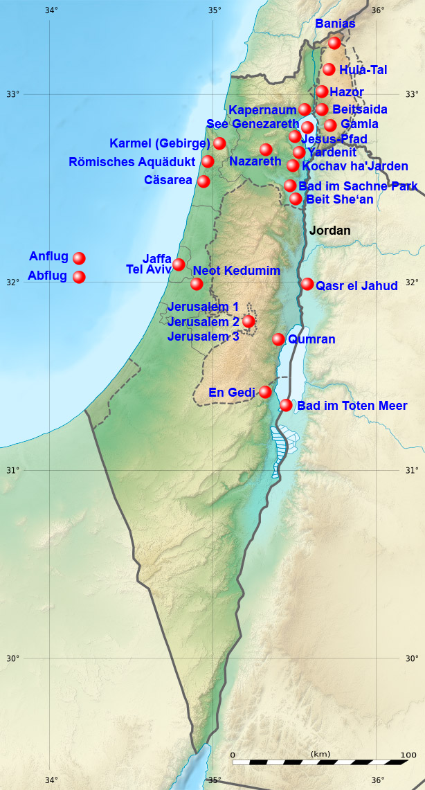 Landkarte Israel